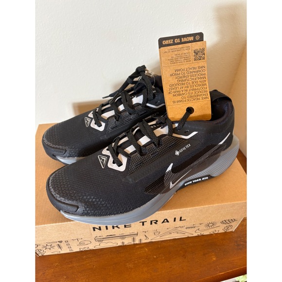 Nike Pegasus Trail 5 GTX Running Shoes Black Wolf Grey Cool Grey Size 8.5 - Picture 4 of 8